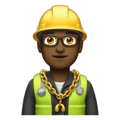 engineer swagged up with gold chain sticker