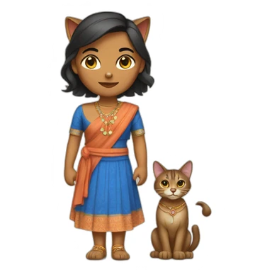 An Indian cat female wearing Indiana dress sticker