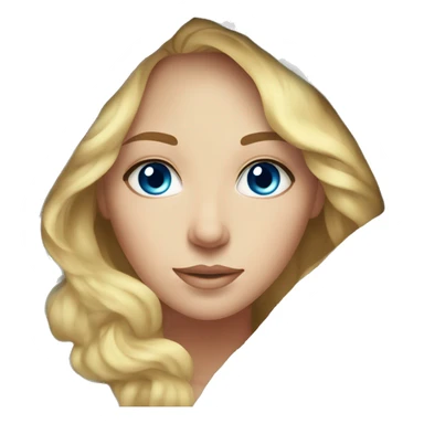Blue eye, soft waved blonde hair women, with blanket  sticker