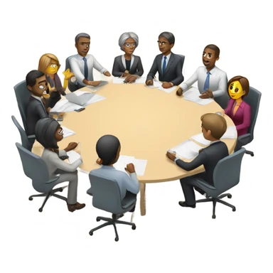 men and women work meeting at a table sticker