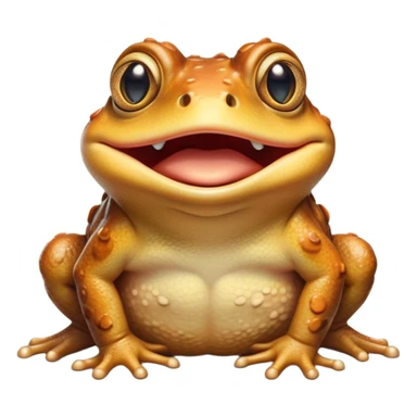 Cinematic Comical Toad Portrait Emoji, Head tilted dramatically with an exaggeratedly amused expression, featuring a robust, bumpy body with wide, comically expressive eyes full of playful disbelief and a quirky, textured face, Simplified yet hilariously expressive features, highly detailed, glowing with a slightly sassy woodland glow, high shine, dramatic yet playful, stylized with an air of quirky amphibian mischief, soft glowing outline, capturing the essence of a meme-worthy toad that looks ready to side-eye its way into viral fame! sticker