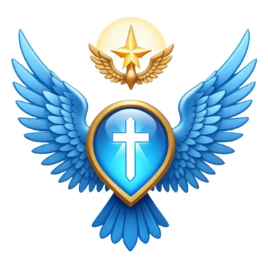 small wings emblem holy light blue sticker