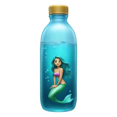 mermaid-shape water in bottle sticker