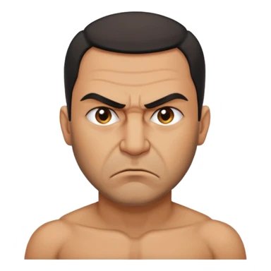 an angry Iraqi, in profile, chest-high sticker