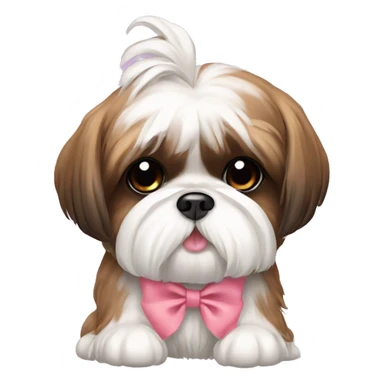 cute shih tzu with pookie bow sticker
