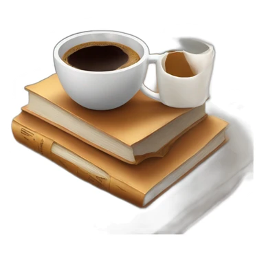 A cup of coffee on beautiful books sticker