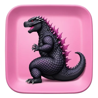 Godzilla Evolved pink plates black scales sticker