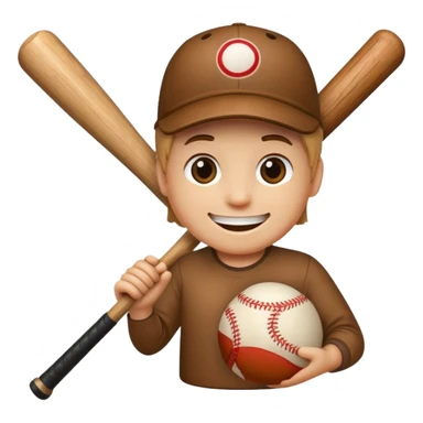 Log with a smiling face holding a baseball bat. sticker
