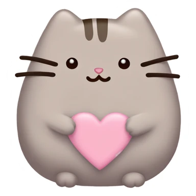 pusheen light pink heart sticker