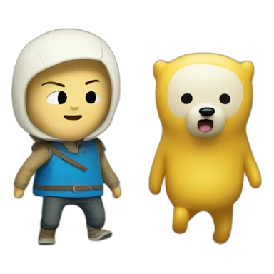 finn the human and jake the dog sticker