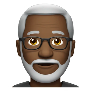 50 old black man with grey beard and glasses sticker