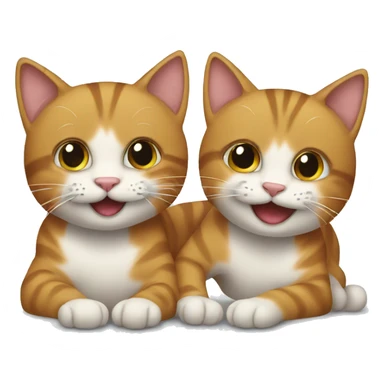 two cats playing sticker