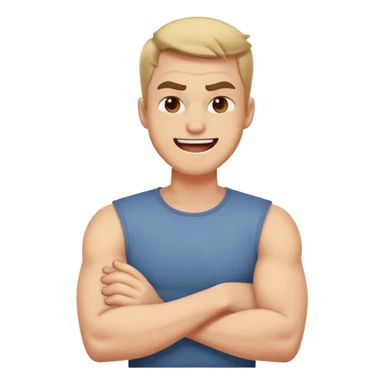 arms crossed around neck angry laughing guy sticker