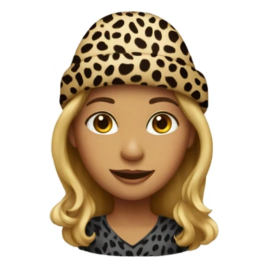 girl with leopard print hat sticker