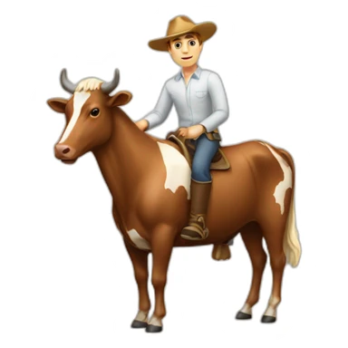 Homme sur vache sticker