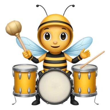 drum player bee sticker
