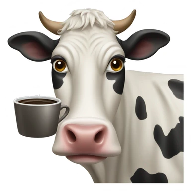 Cow drinking coffee  sticker