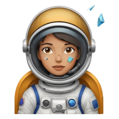 astronaut woman with helmet broken glass sticker