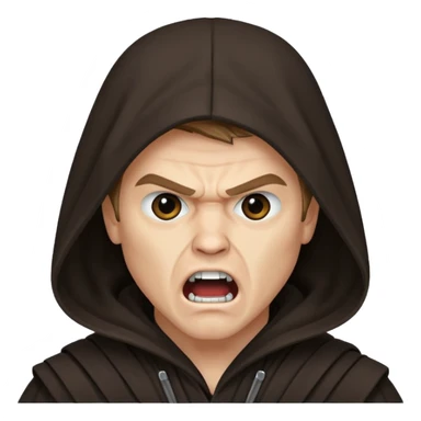 angry screaming anakin skywalker  hooded covering half of the face sticker