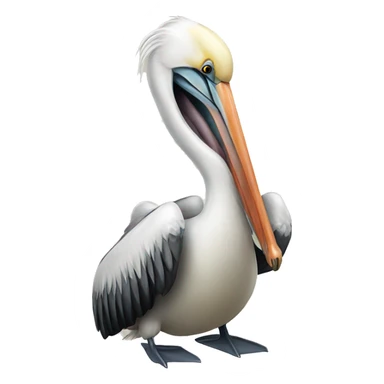 pelican open mouth to try to eat   sticker