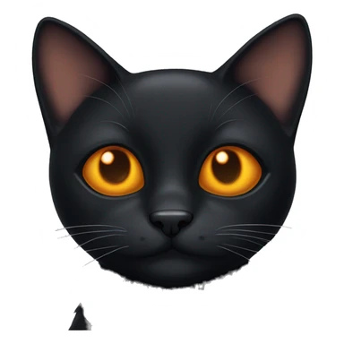 A black cat with floppy ears and orange eyes  sticker