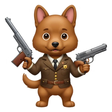 Dog wit gun sticker