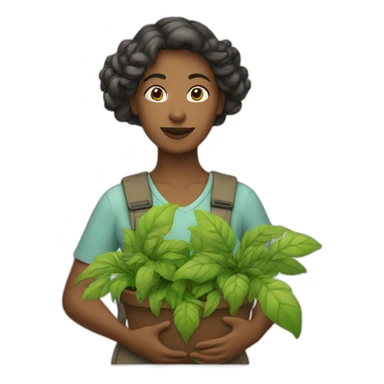 femme entourée de plantes sticker
