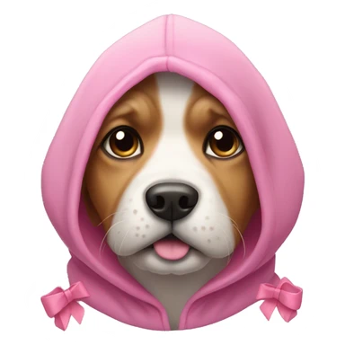 dog wearing hoodie with pink bow sticker