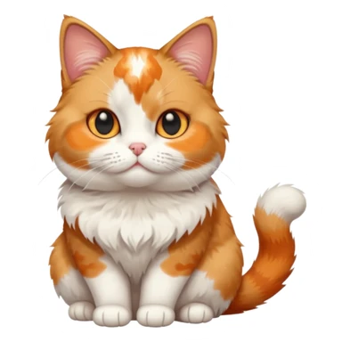 full body calico cat with small head and short but chubby body sticker