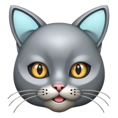 robot looking surprised with cat ears and looks funny sticker