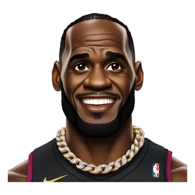 lebron james wearing a huge diamond chaib sticker
