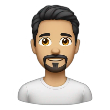 goatee, 6 feet tall, hispanic, short black hair, medium lips, dark brown eyes sticker