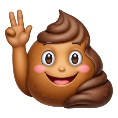 hand presenting a smiling poo emoji sticker
