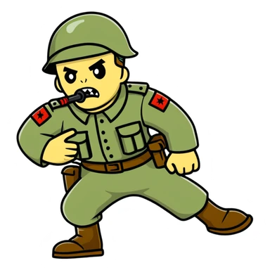 Nikolai Belinski drunk Soviet soldier with combat gear from zombies sticker