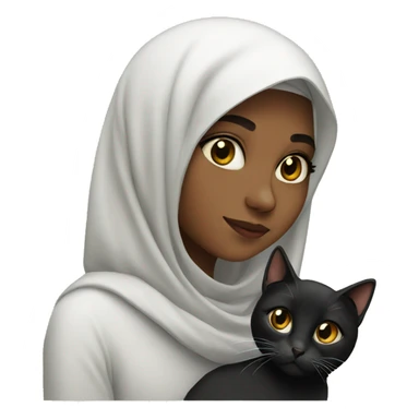 Muslim girl with black cat sticker