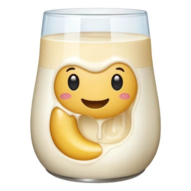 make me iOS style emoji of stomach half filled by milk sticker
