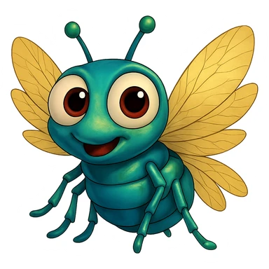 can you make the fly wings more yellowish like on a real fly, trasparent background and add the missing wing sticker
