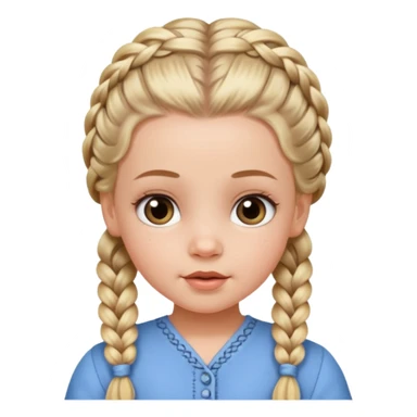 white girl with baby hair detailed full braids,  sticker