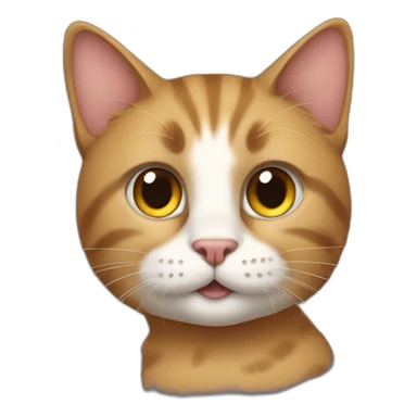 Cat with human hair sticker