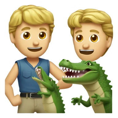 exited Steve Irwin boxing a crocodile sticker