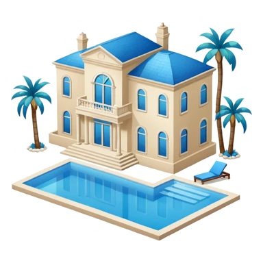 A mansion with a pool sticker