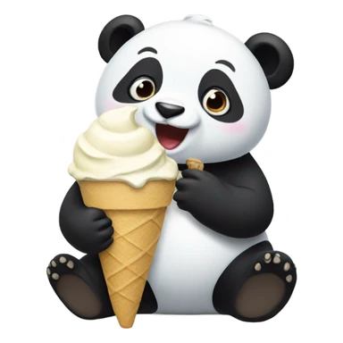 Panda eating ice cream sticker