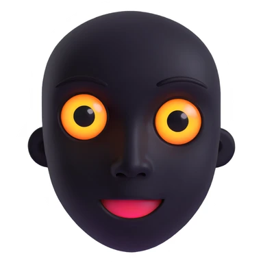 a black face with no mouth and two glowing, soul-piercing eyes, horror vibe sticker