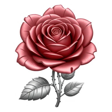 metal rose, without green leaves, just flower sticker