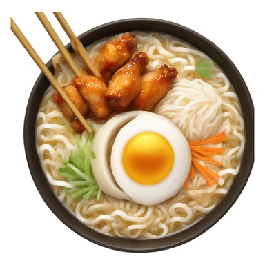 Ramen with chicken wings with rice noodles  sticker