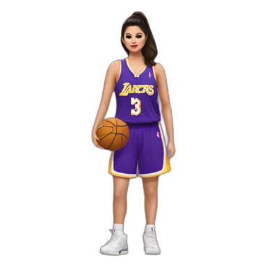 selena gomez with lakers jersey sticker