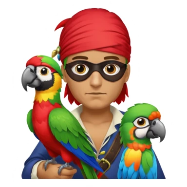 pirate and parrot sticker