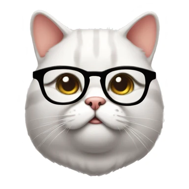 A fat ass cat with glasses sticker