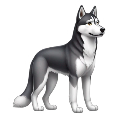 huskie sit full body sticker