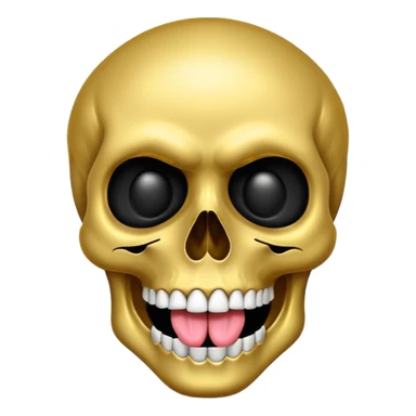 Money Skull Emoji Tongue Black and White Face sticker